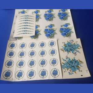 DECALS – BLUE FORGET ME NOTS AND BLUE FLOWERS