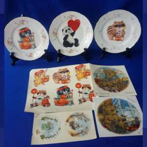 PLATES WITH DECALS  FOR CHILDREN