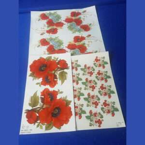DECALS – RED POPPIES, RED BERRIES